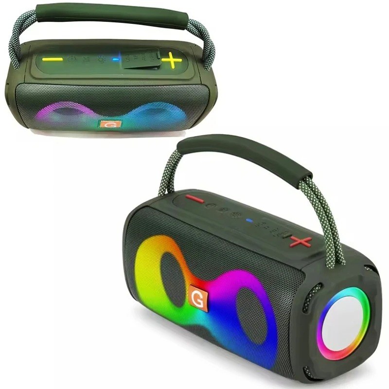  ET-312 Wireless Portable Deep Bass Speaker with FM Radio LED Colorful Light DJ Party Bluetooth Loud Speakers Hand-held Subwoofer