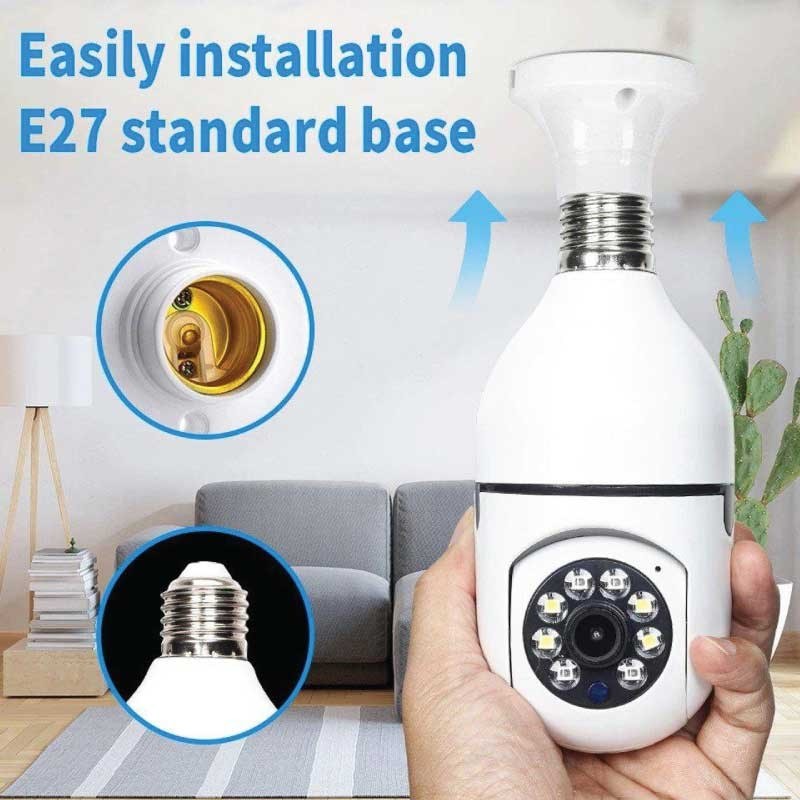 V380 Pro Bulb Camera 360° Smart Bulb WiFi Security Camera – 1080P Full HD Color Night Vision & Motion Tracking-000870