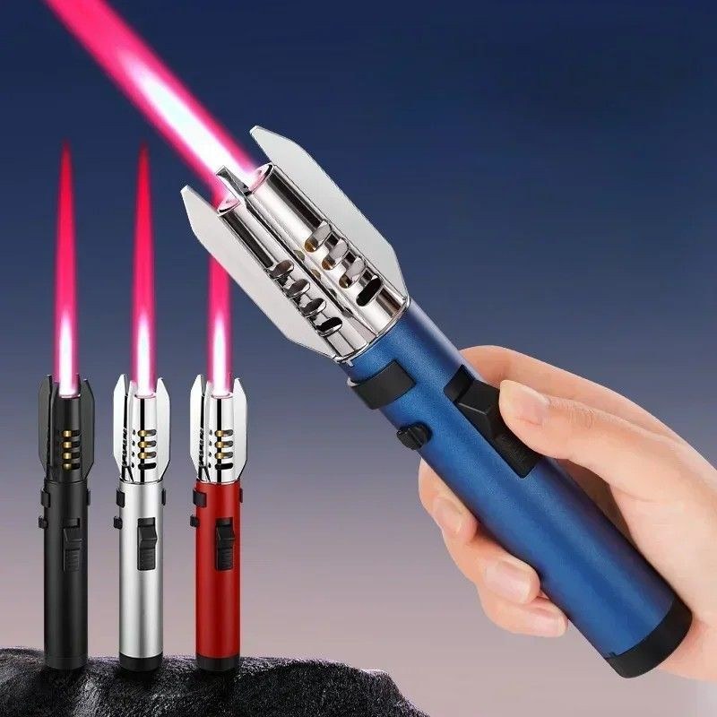 High Temperature Welding Gun Windproof Strong Red Flame Butane Gas Torch Lighter-000932