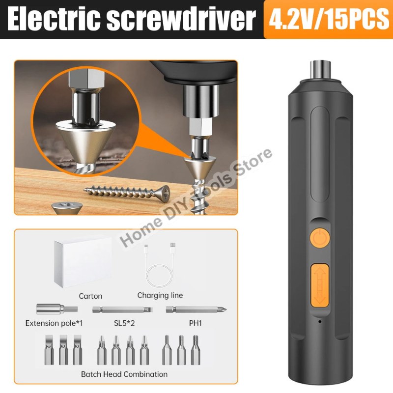 Rechargeable USB Electric Screwdriver Precision Electric Screwdriver Set Cordless Electric Drill Multi-function Repair Tools-000974
