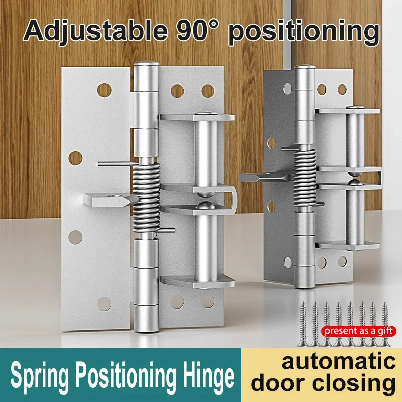 3 In 1 Automatic Self Closing Door Hinges with Positioning 90 Degrees Integrates Spring Hinge Door Closer-001002
