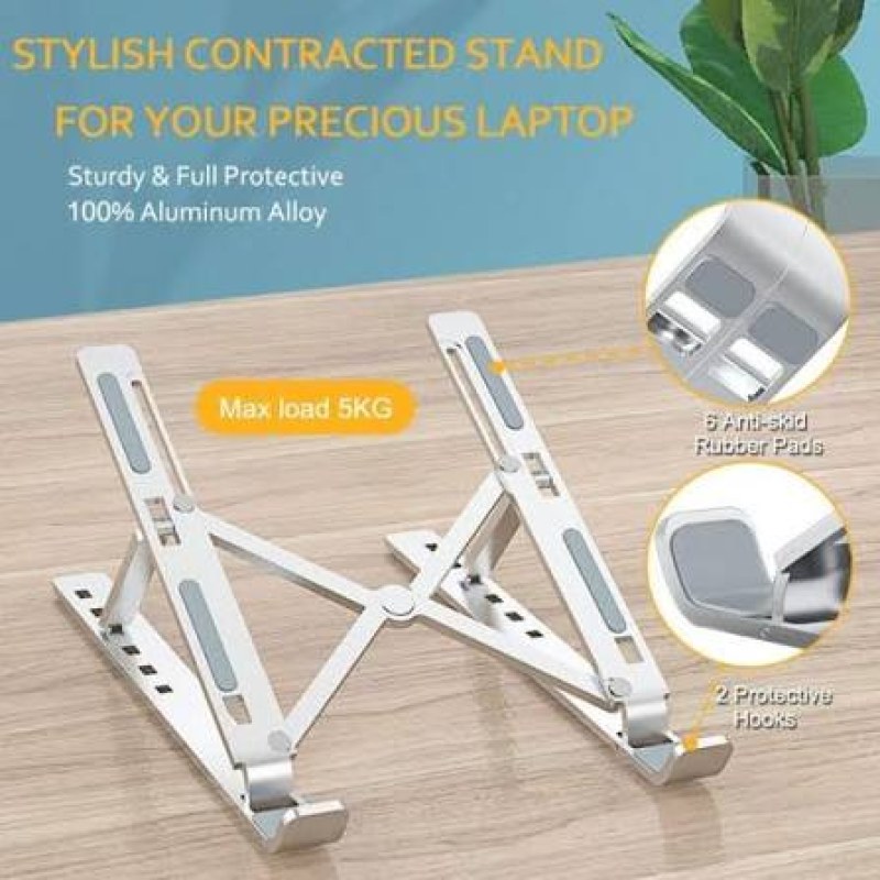  Aluminum Alloy Adjustable Portable Folding Notebook Stand Foldable Laptop Stand-000660
