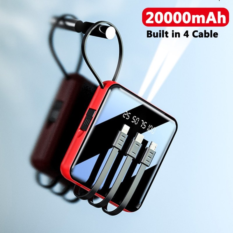 20000 MAH Powerbank with LED Display and All in One Cable set-000679