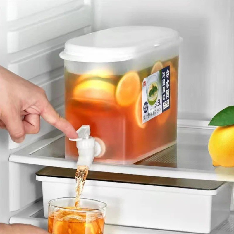 3.5L/5L Large Capacity Cold Kettle with Faucet In Refrigerator Iced Beverage Dispenser Cold Water Pitcher for Summer Drinkware