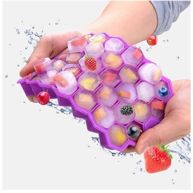 1PCS Honeycomb 37 Lattice Tray Maker With Lid DIY Ice Mold Ice Cube Maker Non-toxic Durable Bar Pub Wine Ice Blocks Maker suggest a interesting nam -