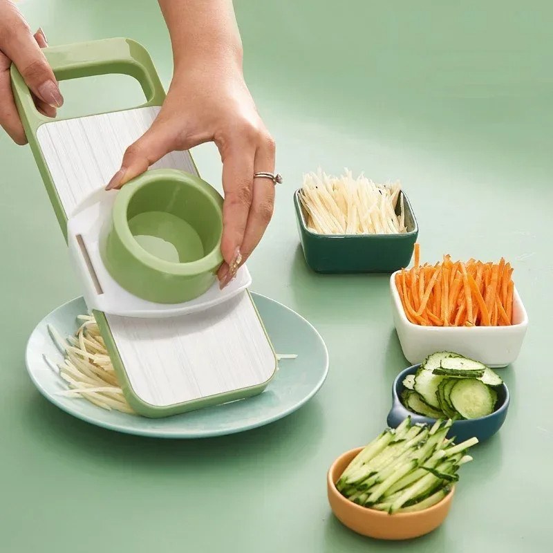 5 in 1 Stainless Steel Multifunctional Safe Manual Vegetable Slicer Cutter Potato Shredders Garlic Carrot Grater Chopper-000145