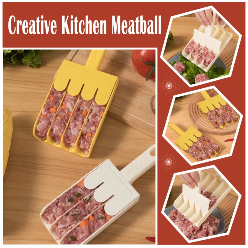  Creative Kitchen Meatball Mold Meat Ball Scoop with Cutting Spade Ball Maker, None-Stick Meatball Maker-000506