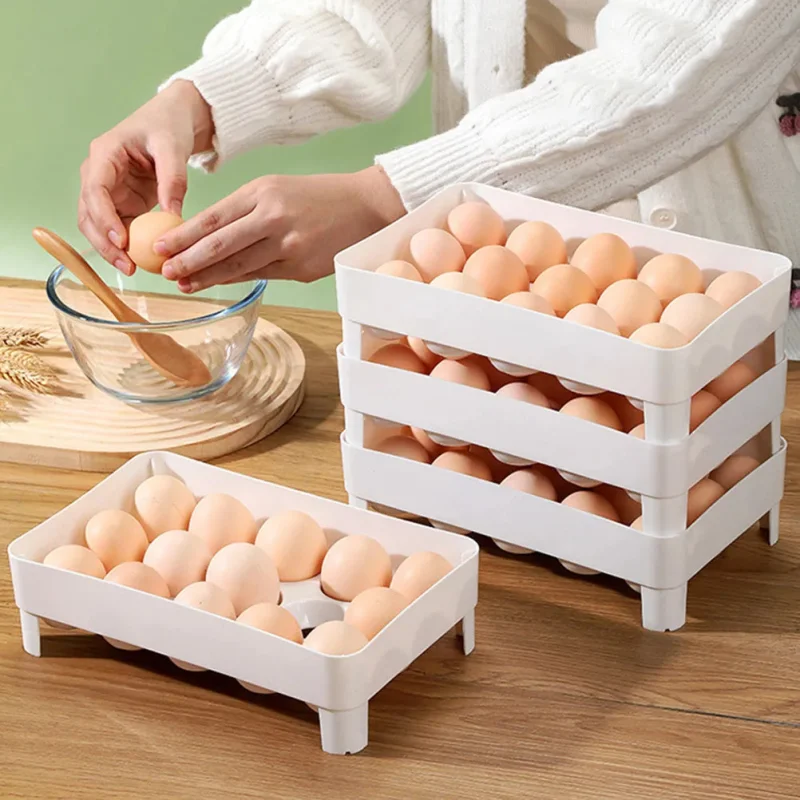2 Layer Stackable Egg Tray Holder & Fridge Organizer - 000922