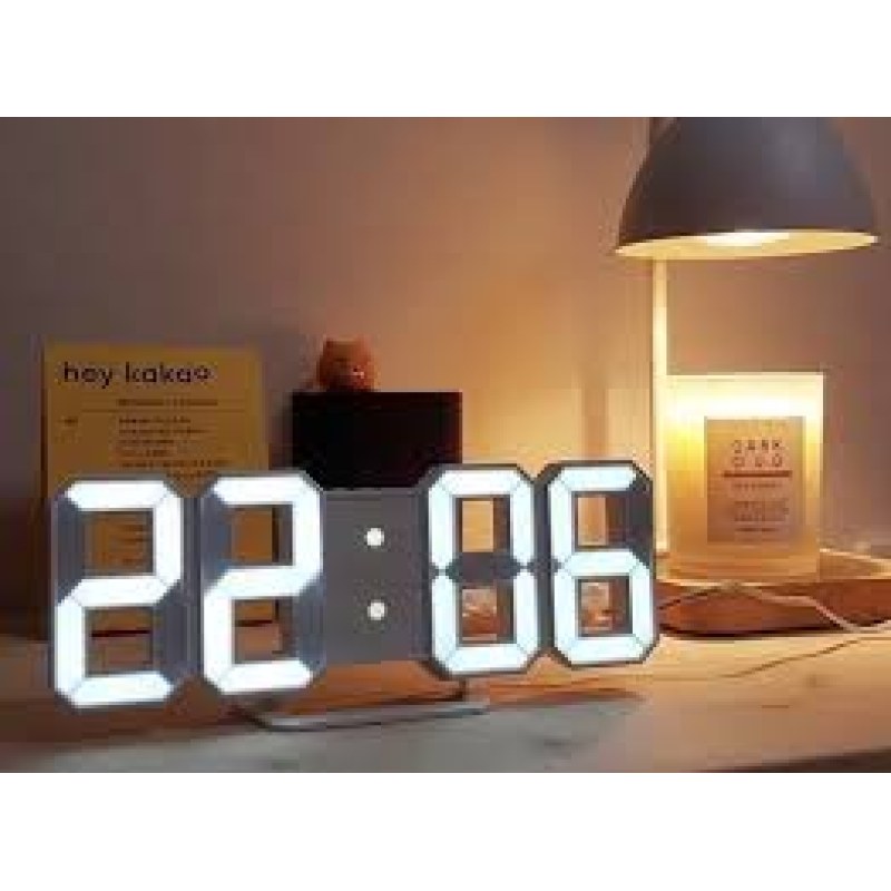 3D Digital Wall Clock LED Table Clock Time Alarm Temperature Date Sound Control Night Light With Remote Control Clock-00016