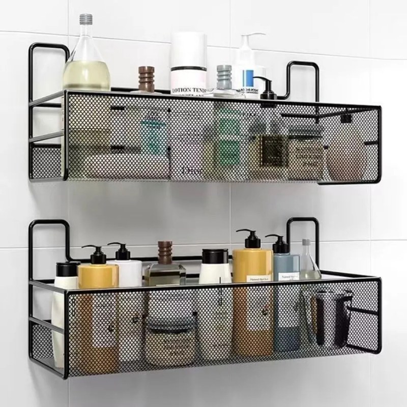  Metal Bathroom Wall Mounted Storage Rack – Shower Caddy Organizer Shelf-000803
