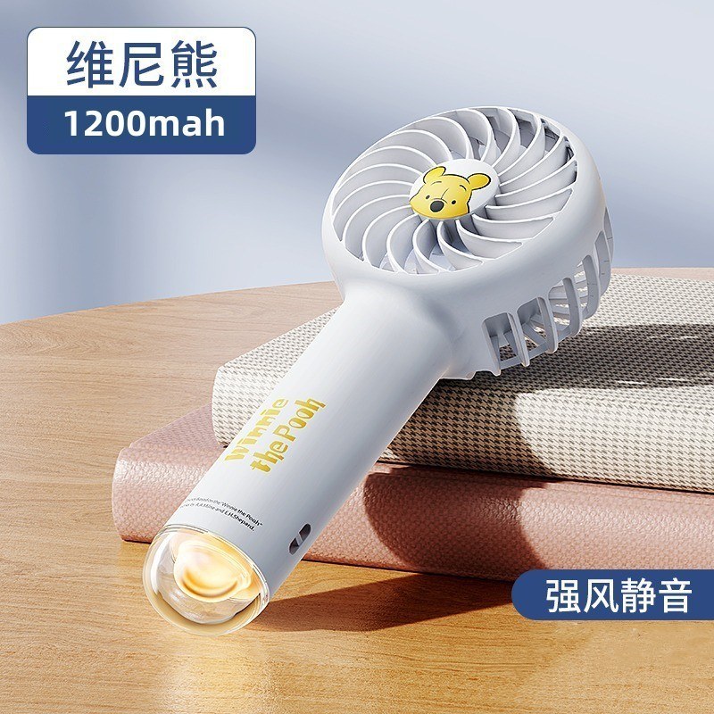  Disney Cute Mini Handheld Fan with led light, 1200mah Reachargeable battery ,portable indoor and outdoor use-000886