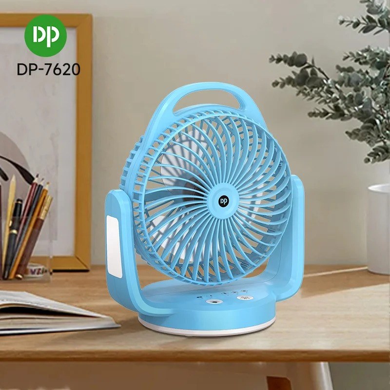 DP-7620 Rechargeable Desktop Fan with Light and Hook-000892