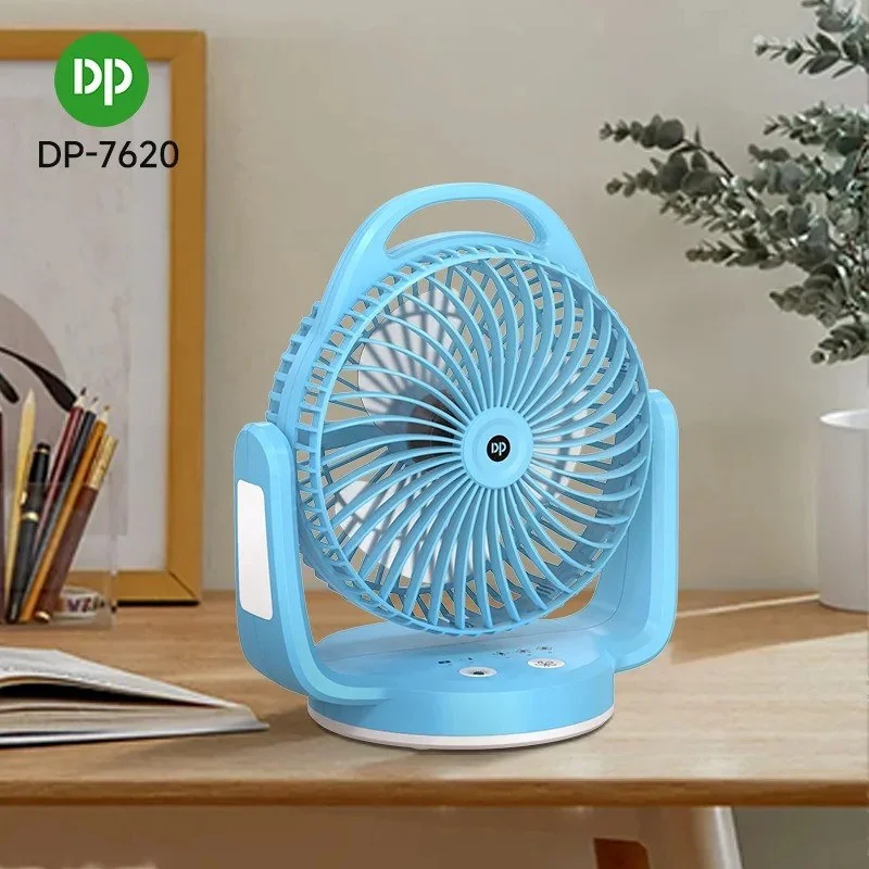 DP-7620 Rechargeable Desktop Fan with Light and Hook-000892