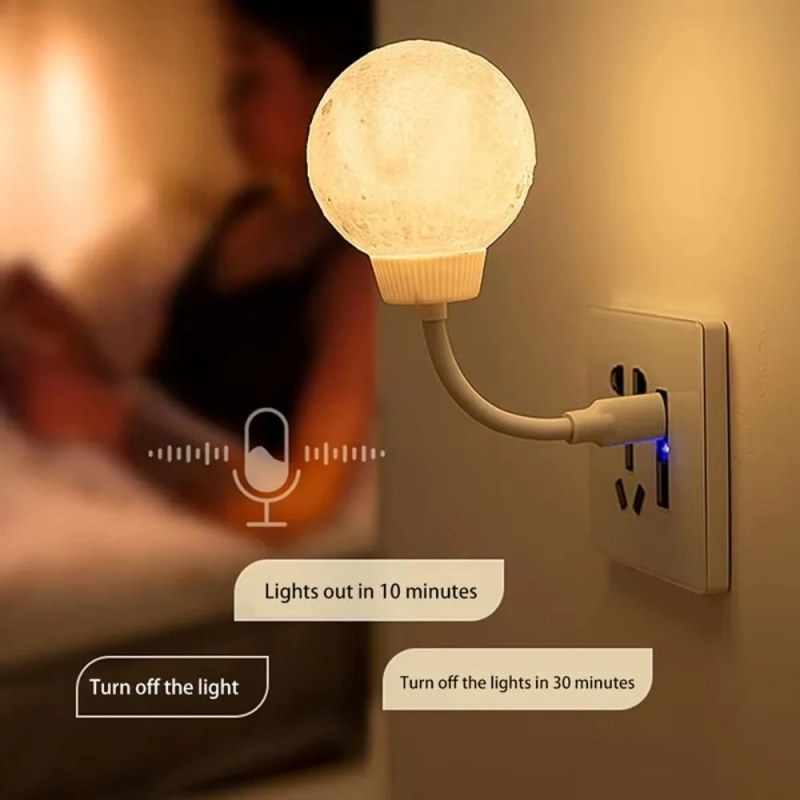 3 Lighting Modes Voice Control Smart Moon Lamp -000723