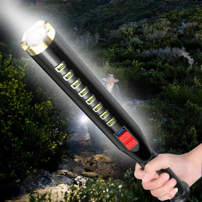 High Power Rechargeable LED Flashlight with COB Light | Lightweight ABS Body USB Emergency Torch EBW2032