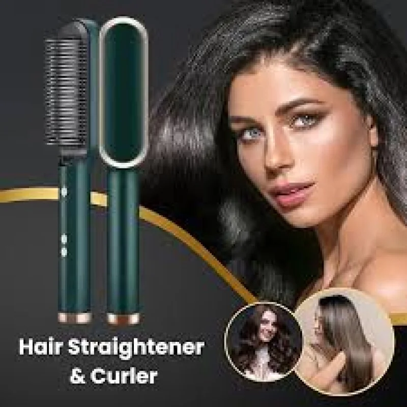  Profissional Hot Combs Anti-scalding Hair Straightener Brush Ceramic Hair Curler Heated Electric Smart Brush Hair Straightener-000767