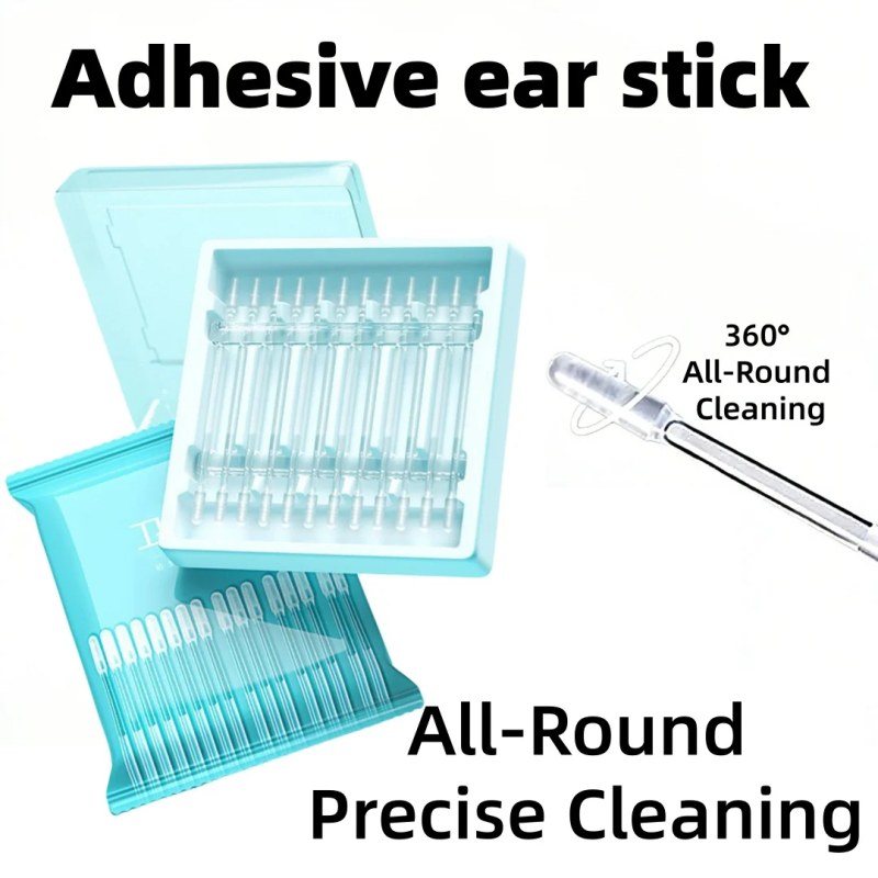 24 Pcs Reusable Silicone Sticky Ear Picks | Washable Ear Wax Remover for Adults & Kids_000956