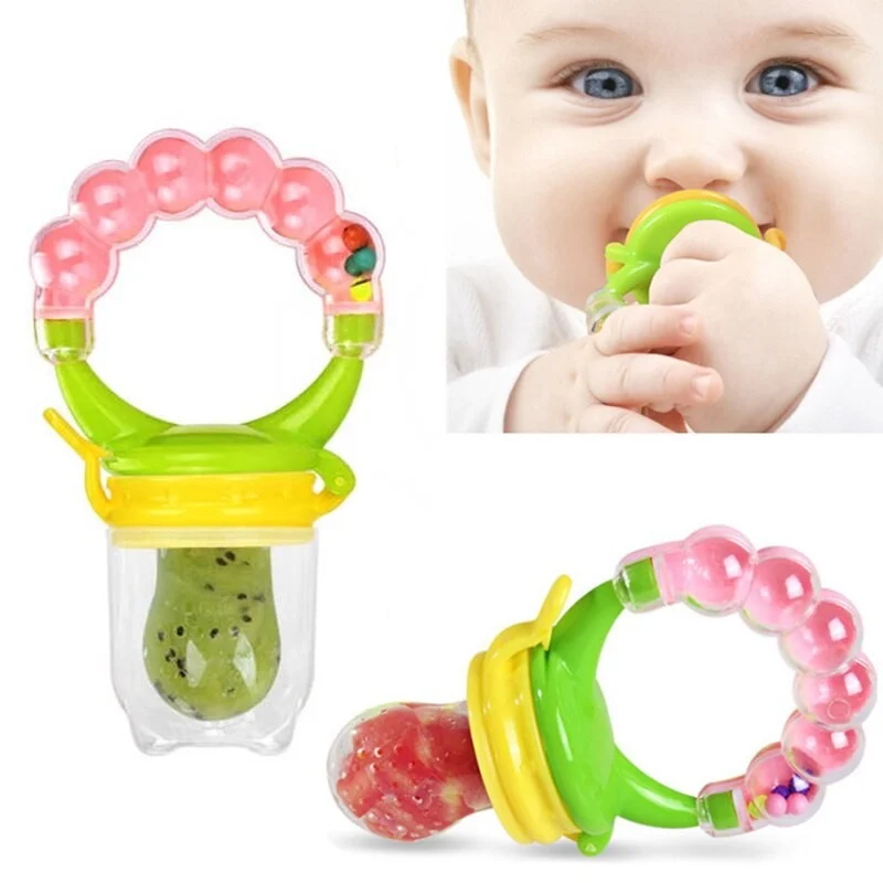  Baby Pacifier Fruit Vegetables Meat Feeder Nibbler Silicone Teething Pacifier Bag Baby Bottle Feeding Toy Nipple Supplies-000223